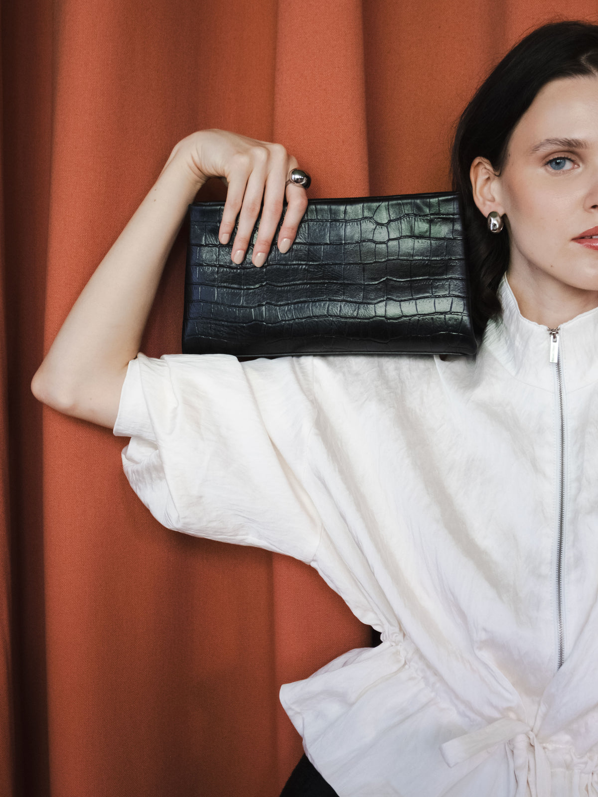 LUNA CLUTCH CROCO