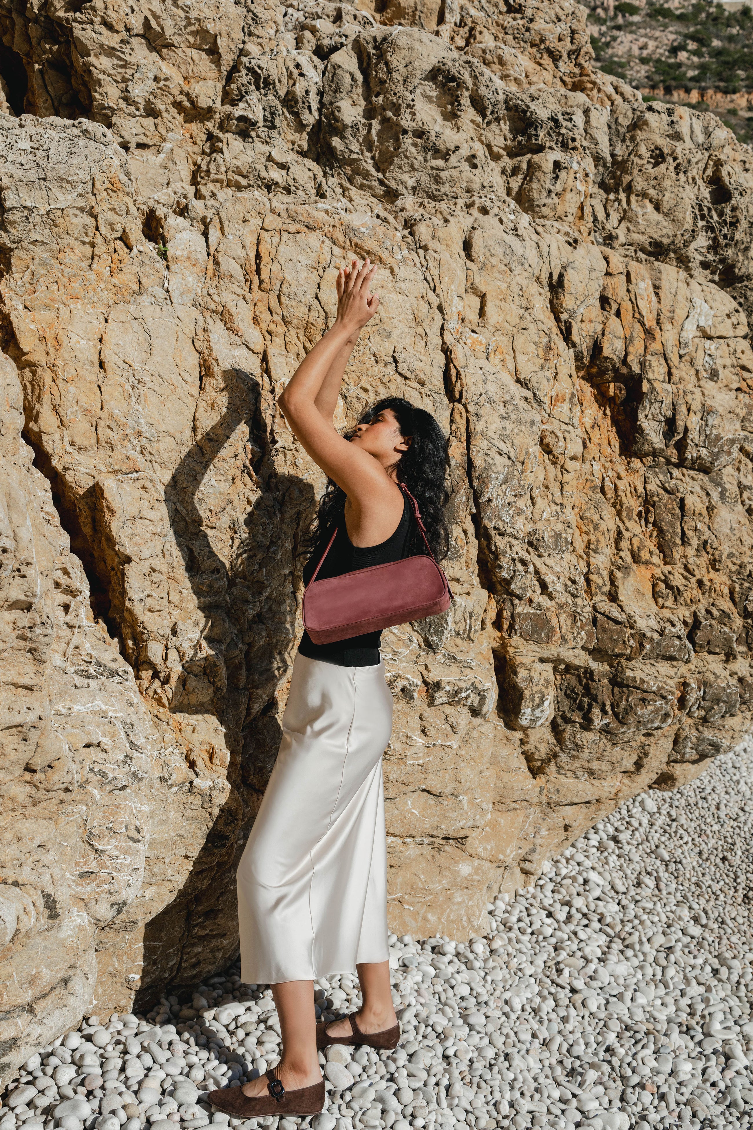 STELLA EAST-WEST BAG NUBUCK