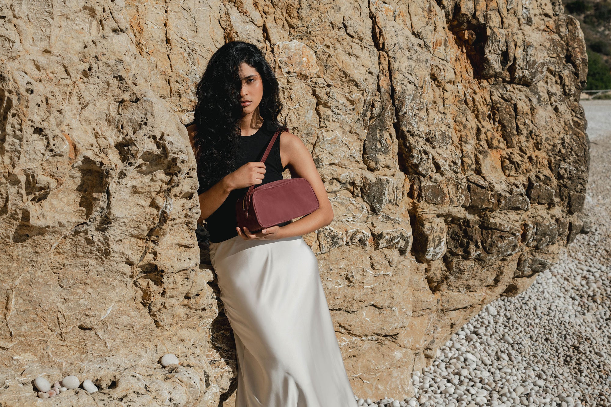 STELLA EAST-WEST BAG NUBUCK